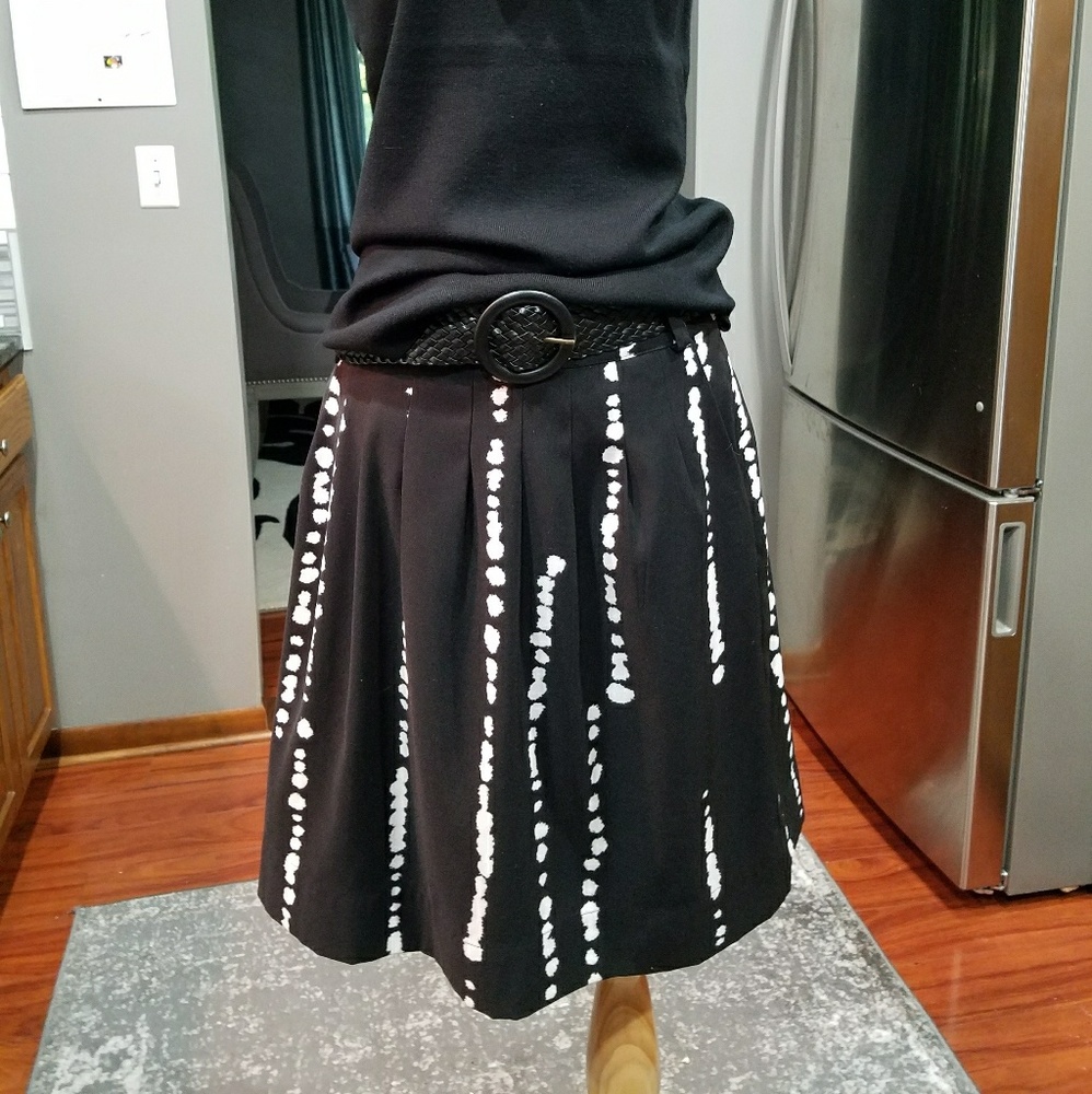 Black and white pleated skirt